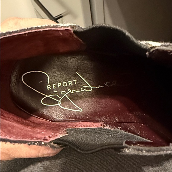 REPORT Signature‎ Women's White Crackled pointed Toe Ankle Boots Size 7 - Picture 3 of 11